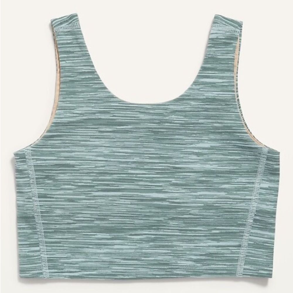 Old Navy Active Girls Powerchill Longline Heather Green Sports Bra. Large. 10-12